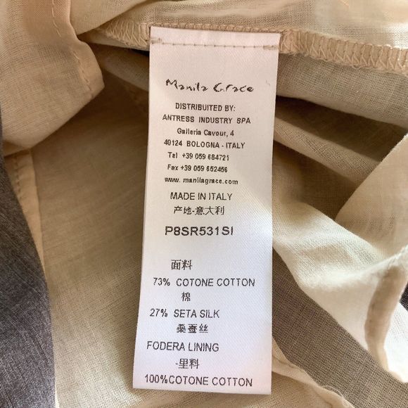 Manila Grace Short Sleeve Maxi Dress size 40 US 6 Open Back Abstract Tropical - Picture 9 of 10